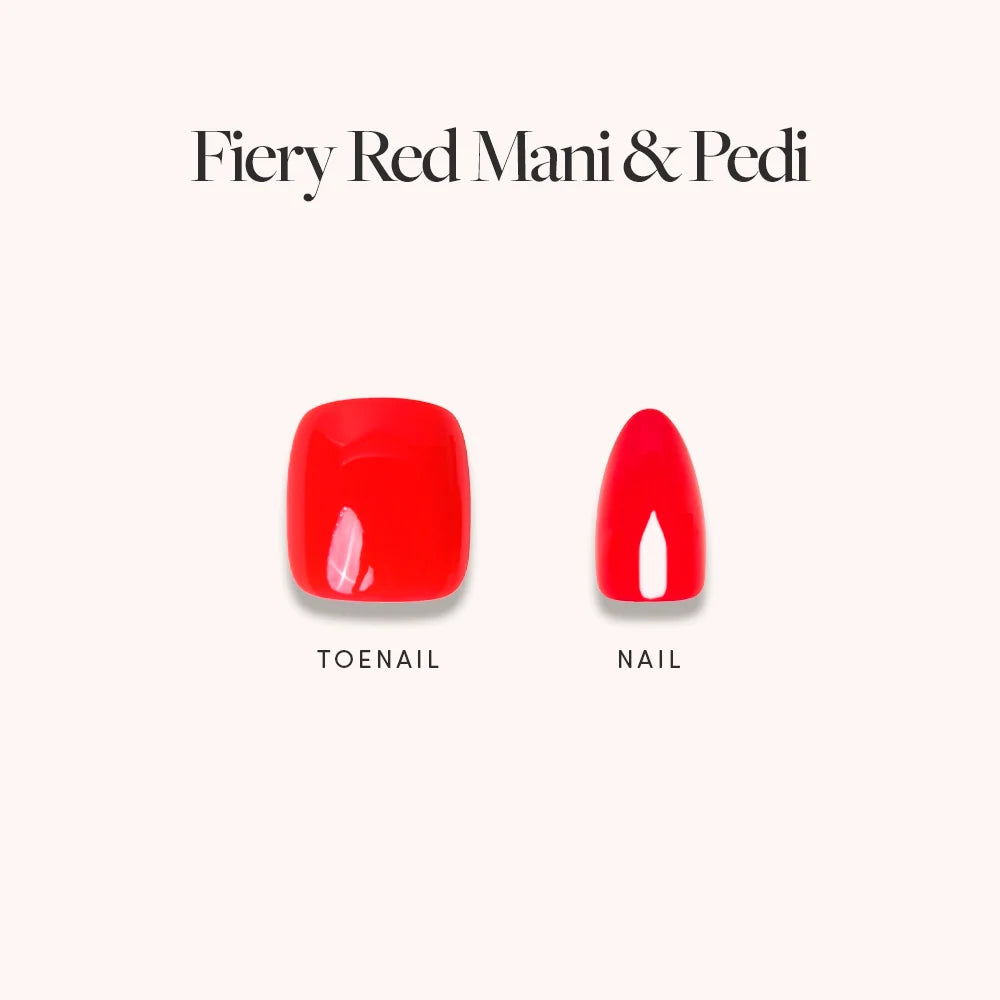 Fiery Red Mani Pedi