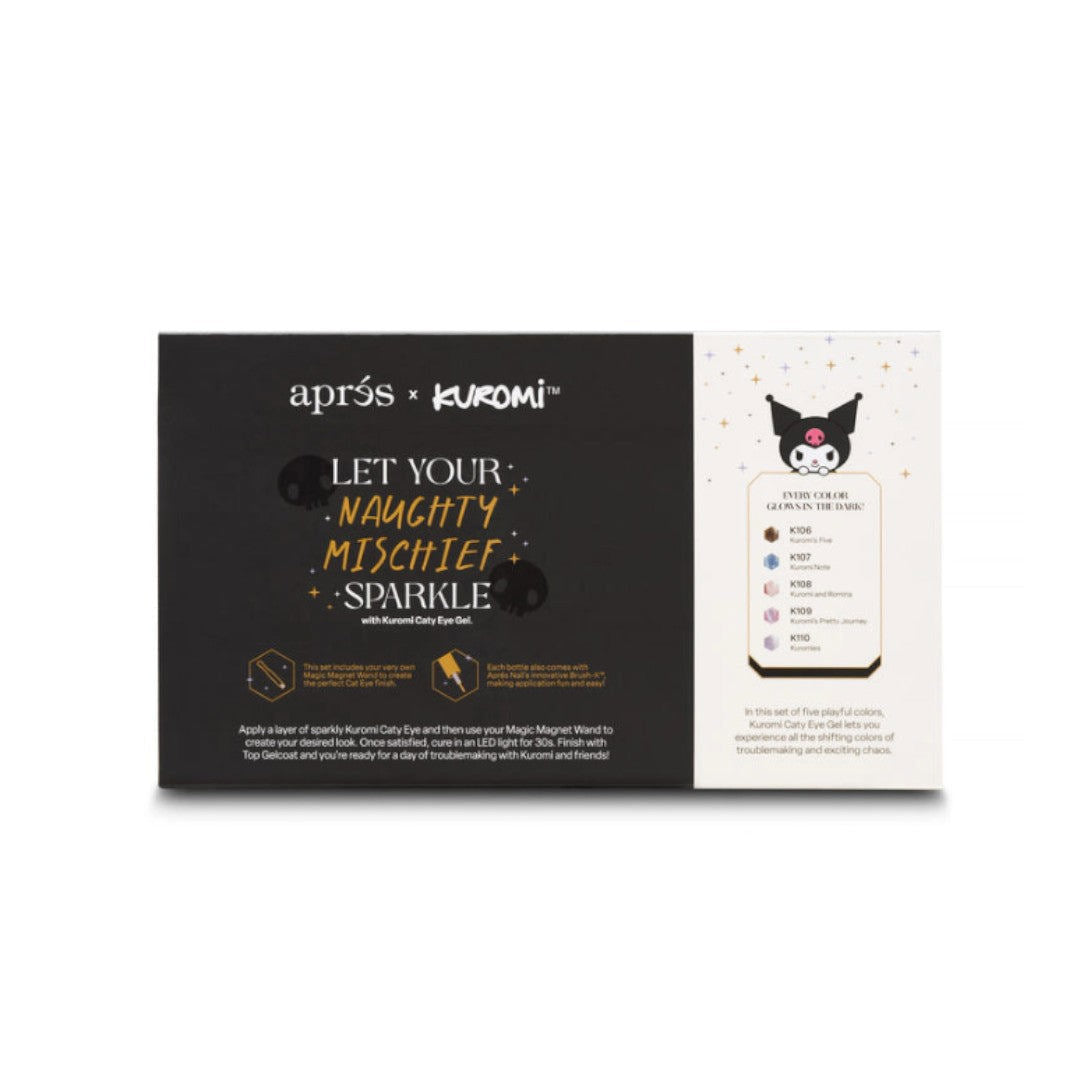 Apres Kuromi Caty Eye Gel Couleur (HEMA-Free) W/ Pink Skull Cap Accessory
