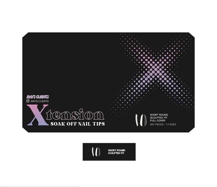 Amy's Clients Xtension Tips Box - Sculpted Round Short (600pcs)