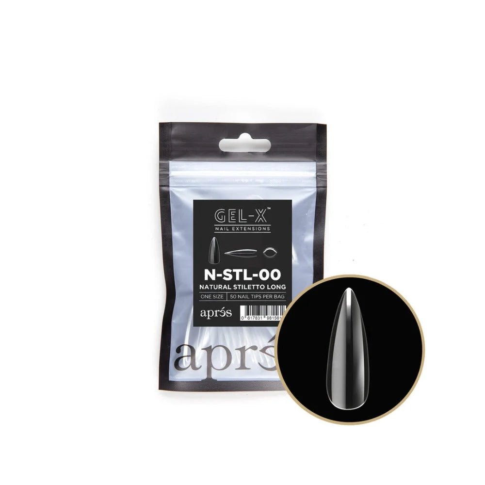 Apres Gel-X Refill Tips - Natural Stiletto Long (50pcs)