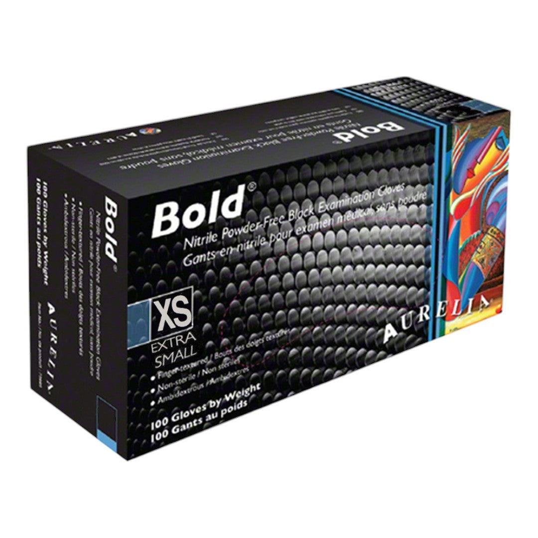 Aurelia Bold Nitrile Black Gloves (Case of 10)