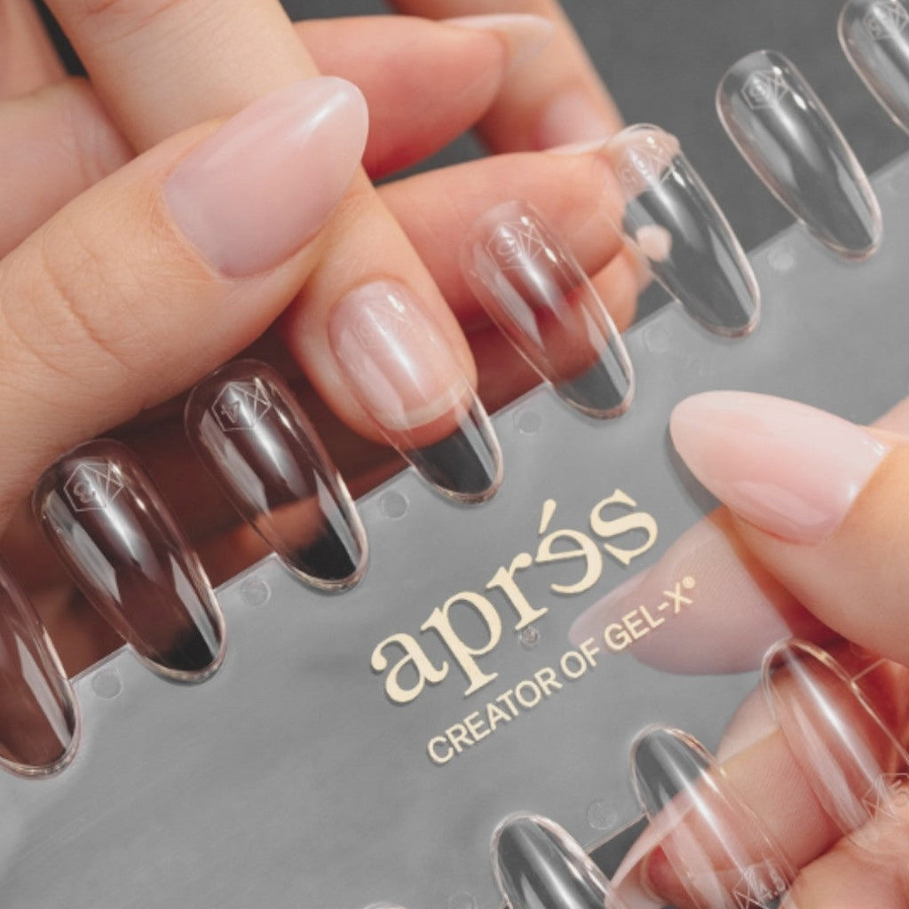Apres Gel-X Tip Swatch - Natural Stiletto Extra Short