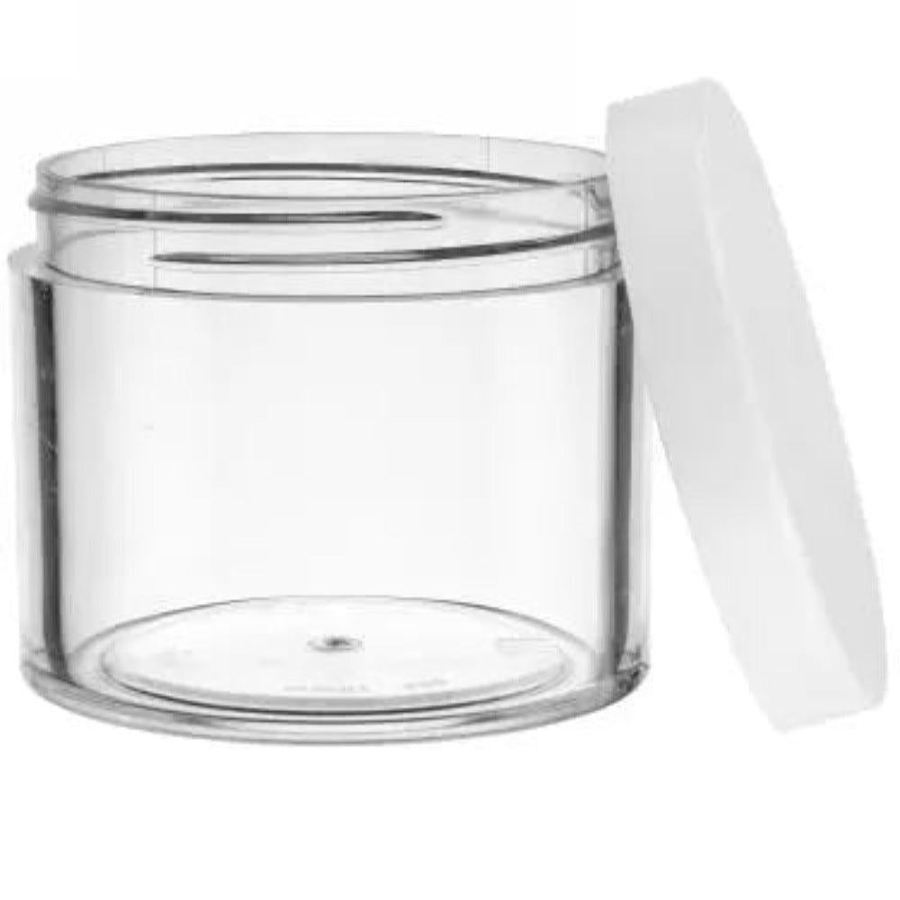 Berkeley Thick Wall PS Jar W/ White Cap #BJ318-WH (8oz)