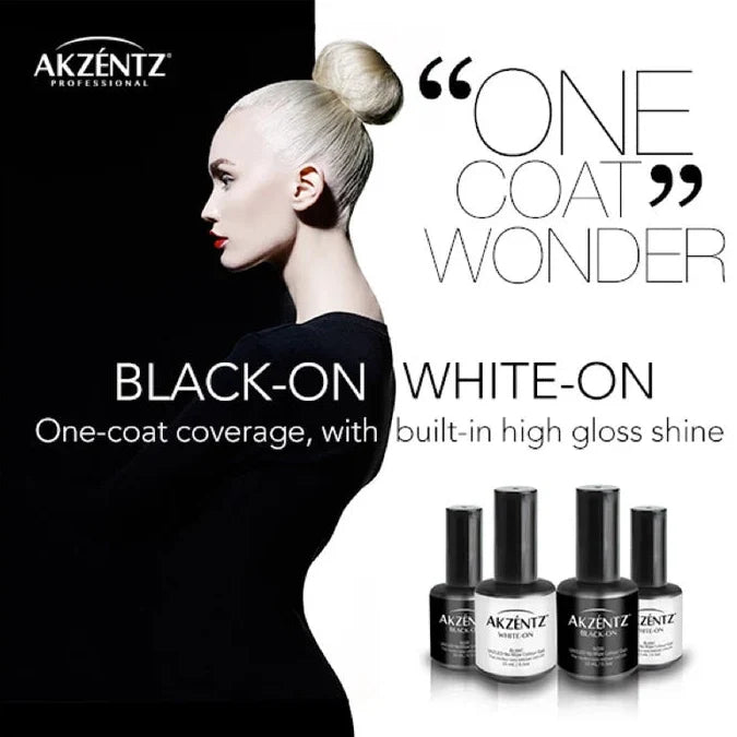 Akzentz Non-Wipe One Coat Wonder (HEMA-Free) - White-On (15mL/0.5oz)
