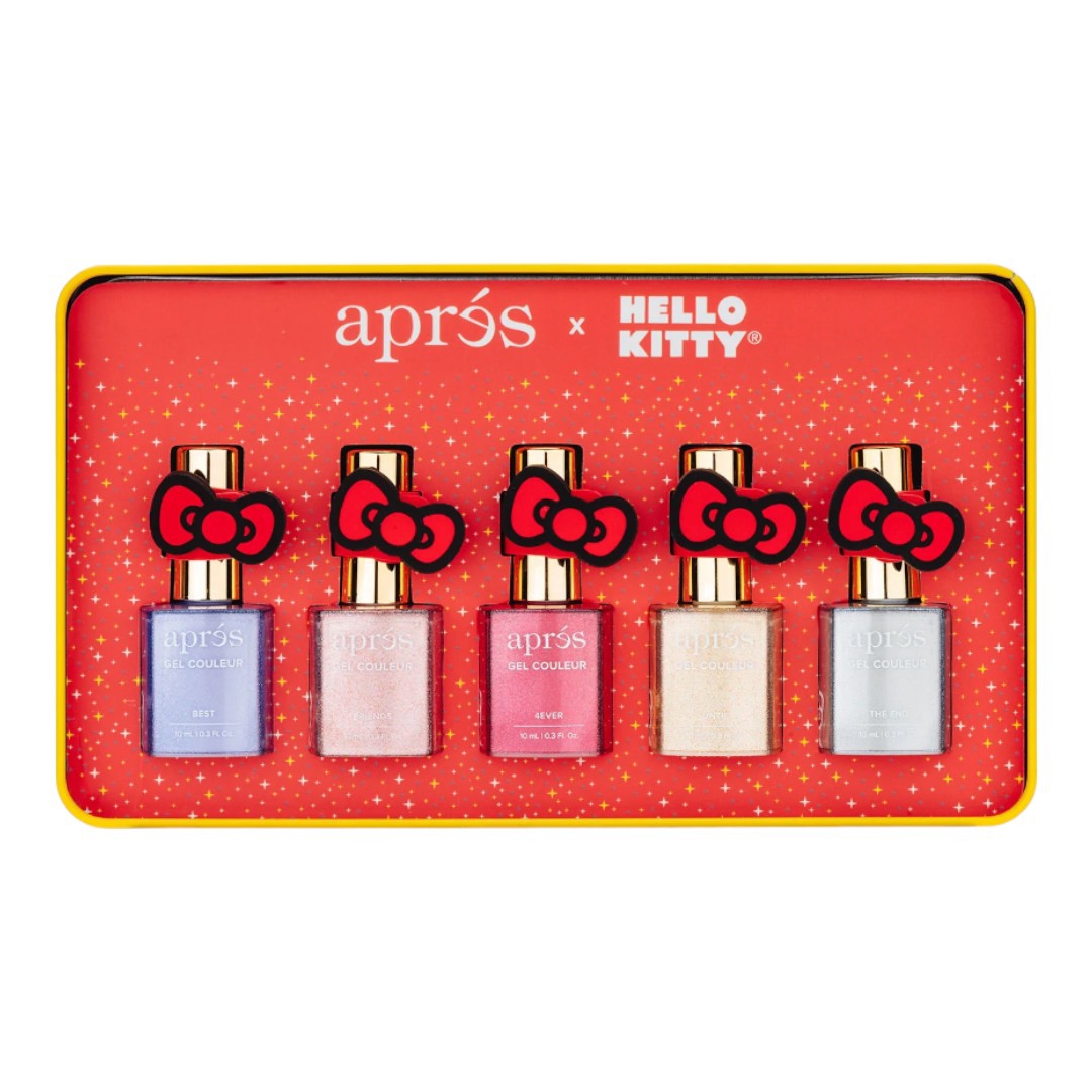 Apres Hello Kitty Best Friends Flash Glitter Gel Couleur W/ Red Bow Cap Accessory