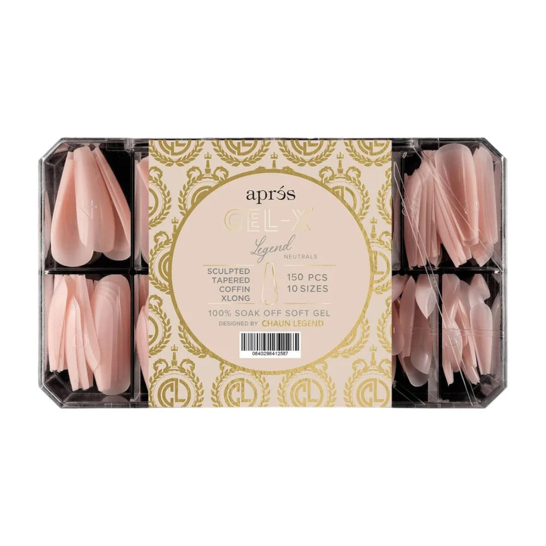 Apres X Chaun Legend Gel-X Nail Tips Box - Sculpted Tapered Coffin Extra Long (150pcs)