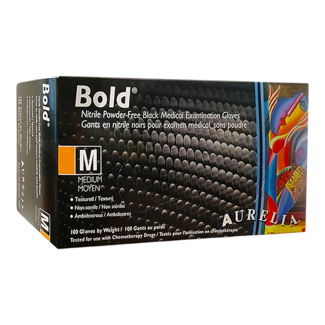 Aurelia Bold Nitrile Black Gloves (Case of 10)