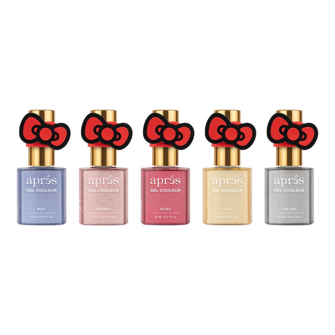 Apres Hello Kitty Best Friends Flash Glitter Gel Couleur W/ Red Bow Cap Accessory