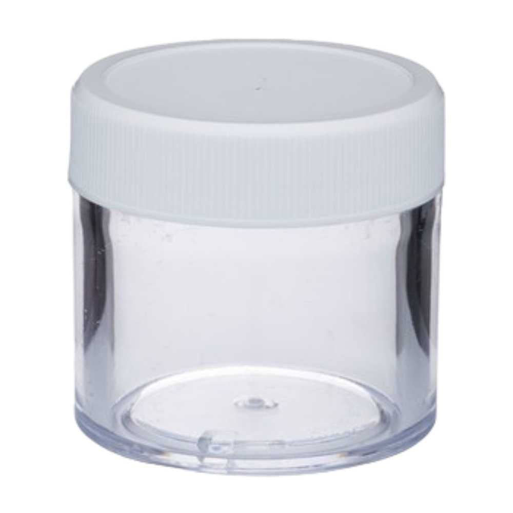 Berkeley Thick Wall PS Jar W/ White Cap #BJ300-WH (1oz)